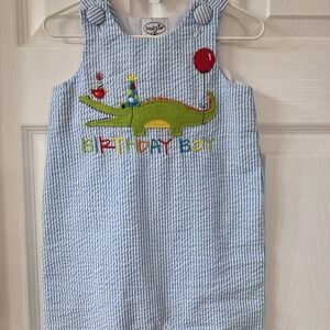 Blue Striped Birthday Boy Shortall